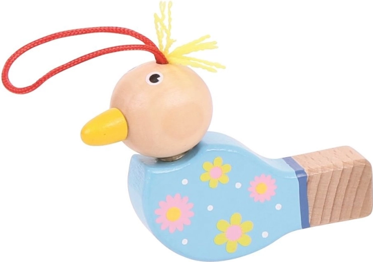 Wooden bird-shaped whistle – blue