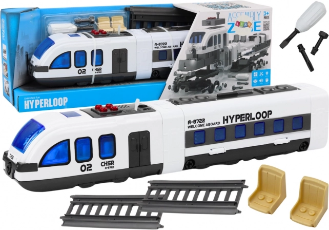 Passenger Train DIY with Sounds and Lights – Building Set with Assembly Tracks