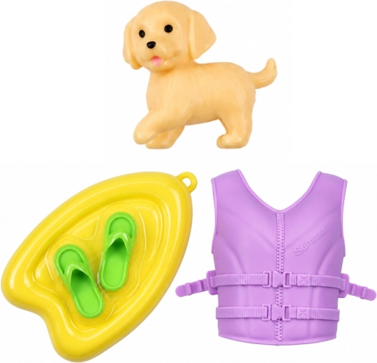 Puppy and accessories for water fun
