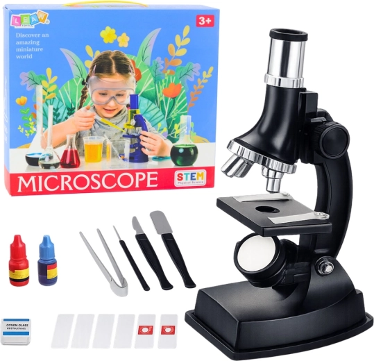 Children's educational microscope 300× with accessory set