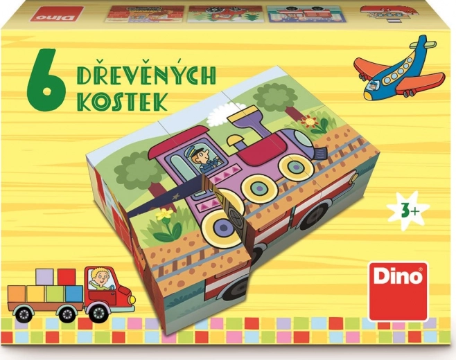 Dino pildikuubikud Sõidukid, 6 kuubikut