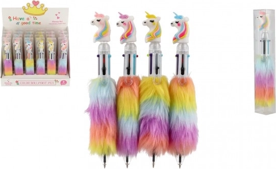 Plüüspliiats ükssarvikuga, 6-värviline pastakas 16 cm