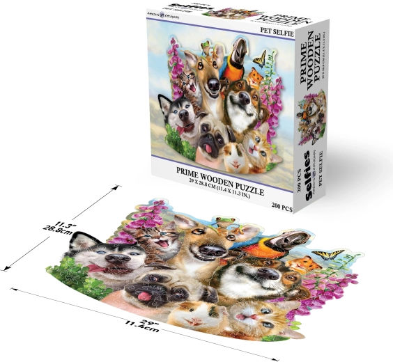 Puidust pusle „Selfie loomadega” 200 tükki PRIME 3D