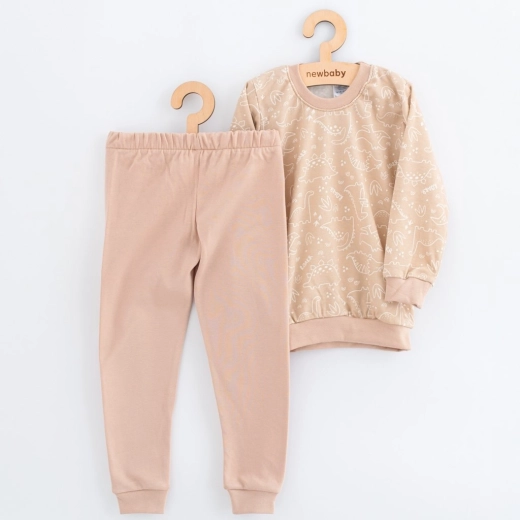 Children's cotton pajamas New Baby beige dino