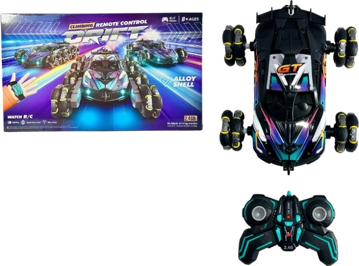 Stunt RC sports car with smoke effect, lights and sound