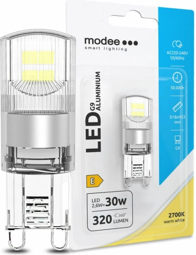 LED-pirn G9 2,6 W soe valge, alumiinium, MODEE