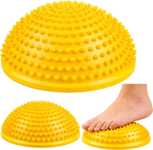 Sensomotoorne tasakaalupoolkera jalamassaažiks 16 cm – kollane