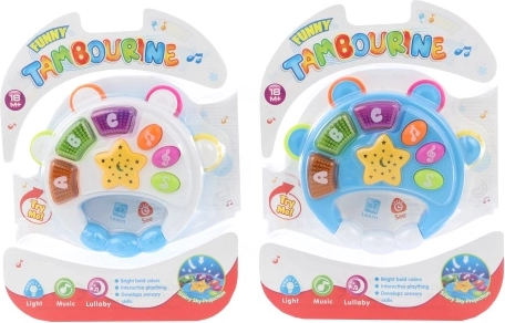 Children's battery tambourine with lights and sounds