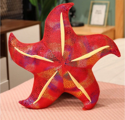 Plush Starfish Red Pillow 45 cm