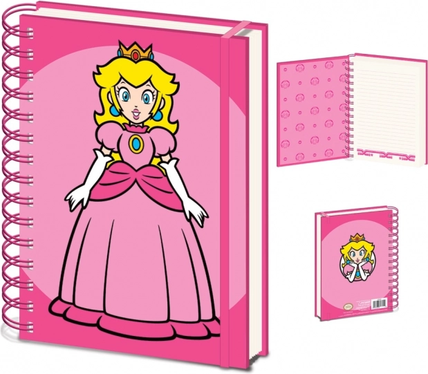 Spiraalköites märkmik A5 motiiviga PRINCESS PEACH – SUPER MARIO
