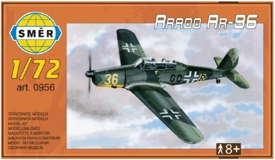 Arado AR-96 mudel, mõõtkava 1:72, 15,2 × 1,18 cm, karbis 25 × 14,5 × 4,5 cm