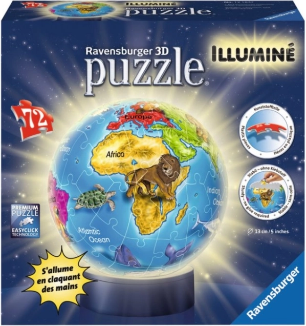 Ravensburger 3D Illuminated Puzzle Ball Globe 72 Pieces