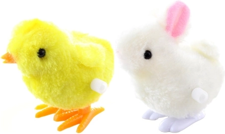 Wind-up jumping plush animal toy