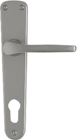 MONET door handle with backplate for Euro cylinder 72, aluminium, silver