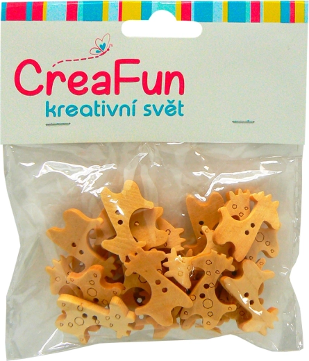 Wooden Buttons Giraffe 23×25 mm, 25 pcs