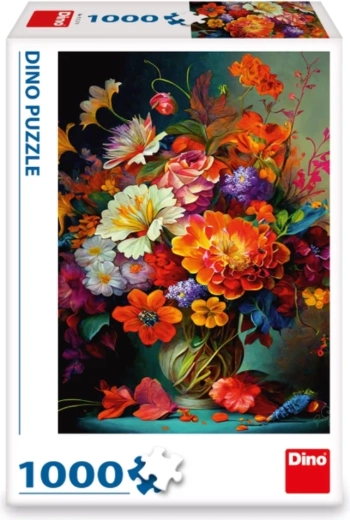 Vibrant floral motif with high contrast