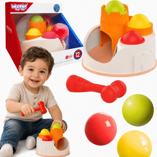 Woopie educational ball hammering castle with balls and hammer 12m+