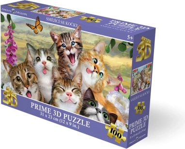3D pusle Naeratavad kassid, 100 tükki