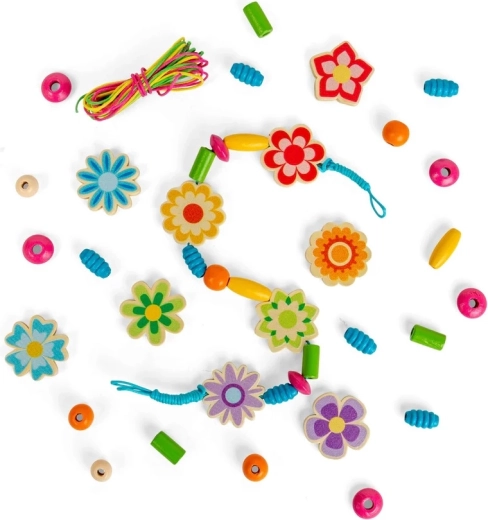 Bigjigs Toys Wooden Bead Set – Summer Flowers