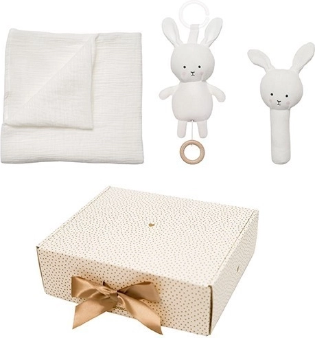 Jabadabado kinkekomplekt beebile musliintekiga Bunny