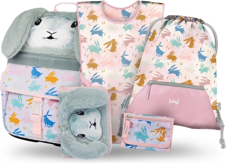 Koolikomplekt 5 ühes BAAGL Zippy Bunny – ranits, pinal, kott, põll ja rahakott