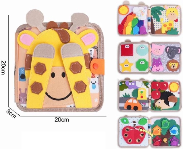 Fabric sensory book for baby – giraffe