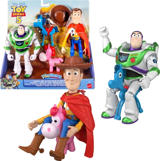 Mattel Disney Pixar Toy Story 5 figuuride komplekt Woody ja Buzz Lightyear Hi‑Tech + 2 poni