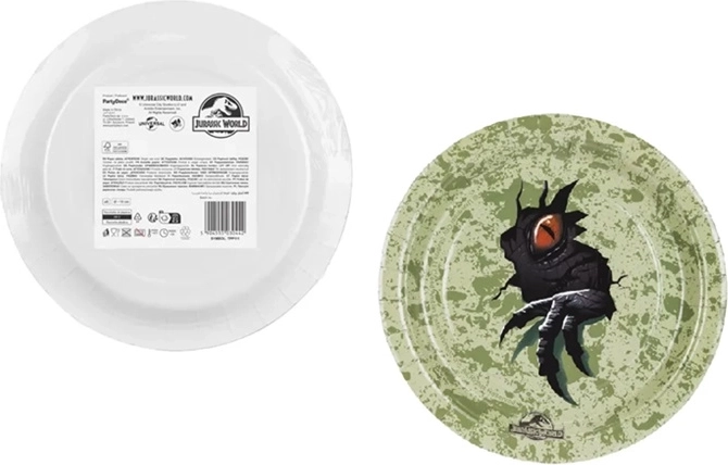 Jurassic World paberist peotaldrikud 18 cm (6 tk)