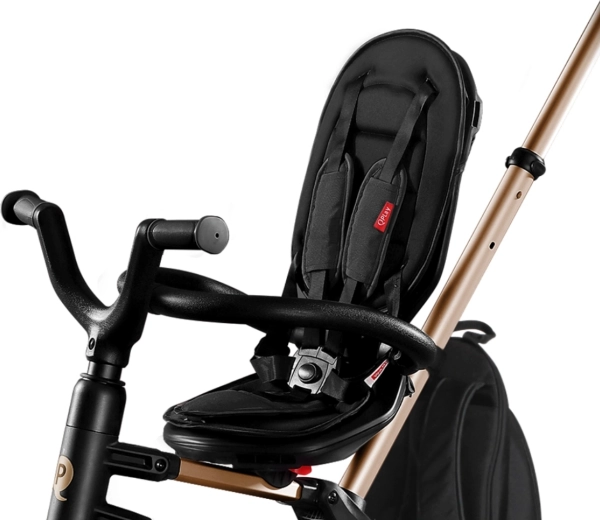 360° rotating seat for riding forward or facing the parent