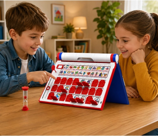 A logic game for 2 players with flip-up windows