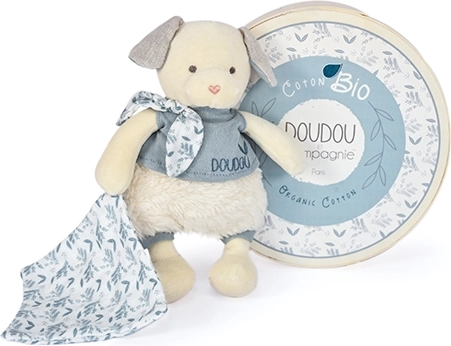 Gift Set Doudou - Plush Dog with BIO Cotton Blanket 22 cm