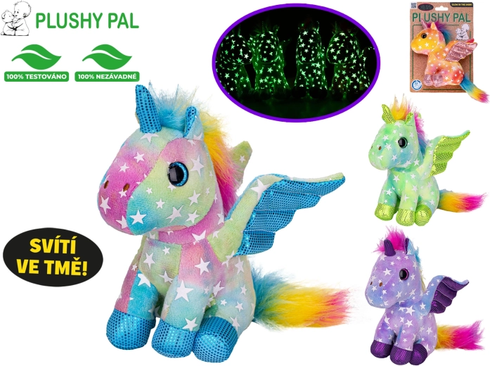 Pehme ükssarvik Plushy Pal 15 cm helendavate tiibadega
