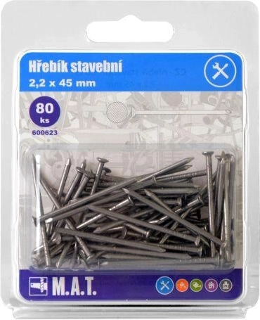 Construction nails 45 × 2.2 mm, 80 pcs