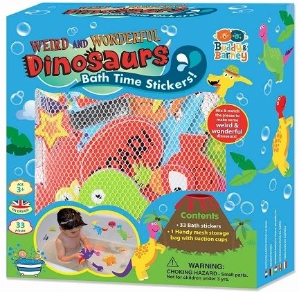 Foam Bath Stickers Crazy Dinosaurs with Net