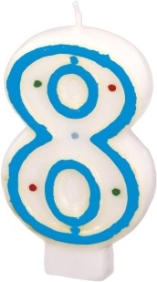 Candle Number 8 with Colorful Polka Dots Amscan
