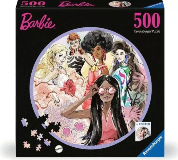 Ravensburgeri ümmargune pusle Barbie: moeikoonid 500 tükki