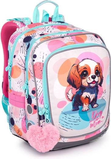 Topgal ENDY lightweight school backpack with a dog