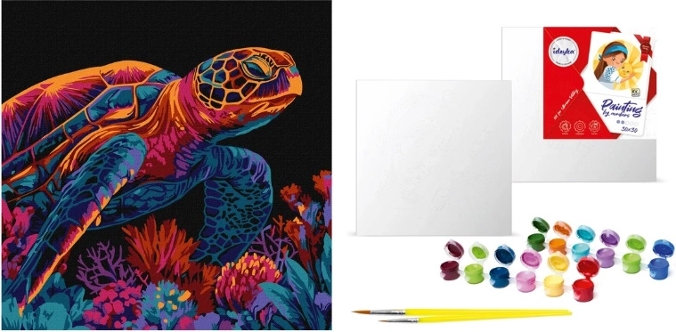 Paint by Numbers: Mysterious Turtle 30 × 30 cm