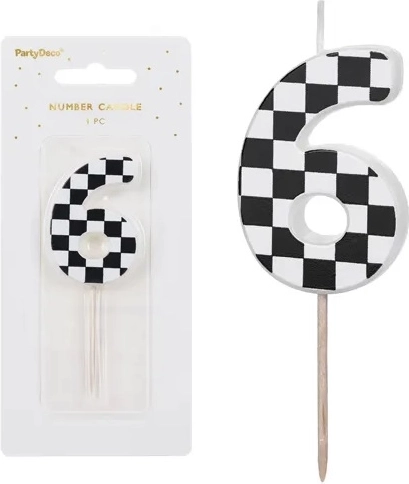 Sünnipäevaküünal tordile number 6, värvimix – 1 tk