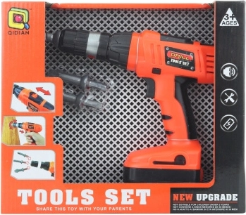 Kids' battery-powered drill with spare bits
