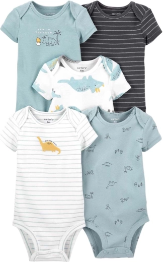 Carter's poiste lühikese varrukaga bodid Blue Dino, 5 tk