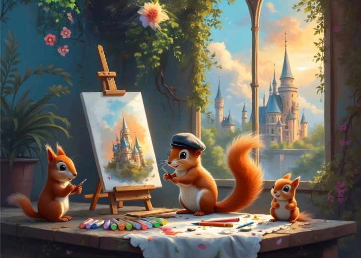 Bluebird puzzle Squirrel Studio 500 pieces