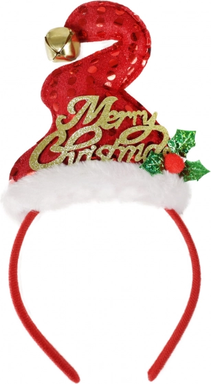 Christmas Headband with Mini Hat and Bell Merry Christmas