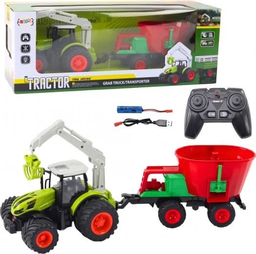 RC-traktor külvikuga ja pöörleva haaratsiga 2,4 GHz