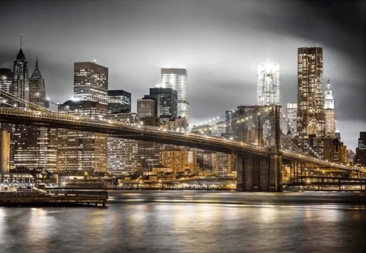 Maalimine numbrite järgi New Yorgi Brooklyni sild 40 × 50 cm