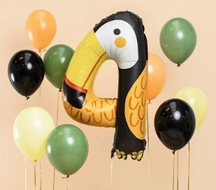 Foil birthday balloon number 4 toucan 47 × 80 cm
