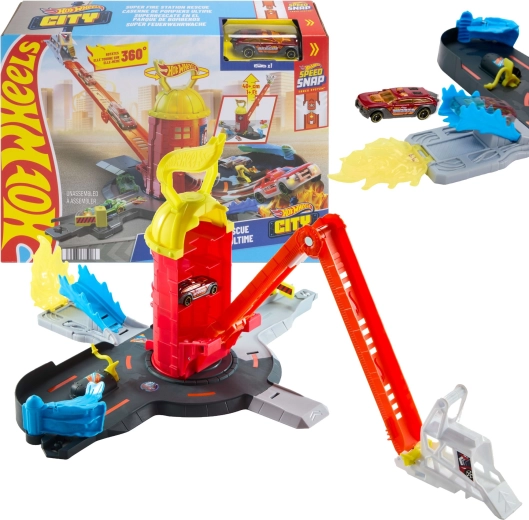 Hot Wheels City super tuletõrjejaam metallautoga