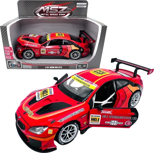 Metallist mudel BMW M6 GT3 1:24 punane