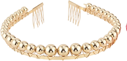 Pink headband with golden pearls SPARKYS