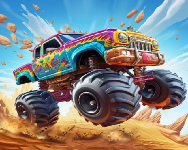 Teemantmaal "Monster Truck" 30 × 40 cm